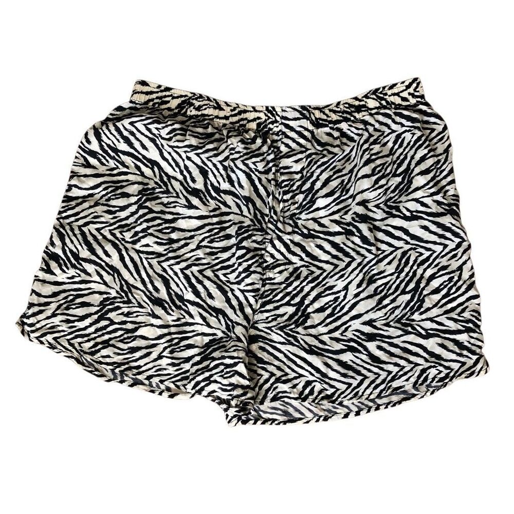 Vintage honors 90’s 100% silk unisex boxer zebra button fly boxer tap shorts lou